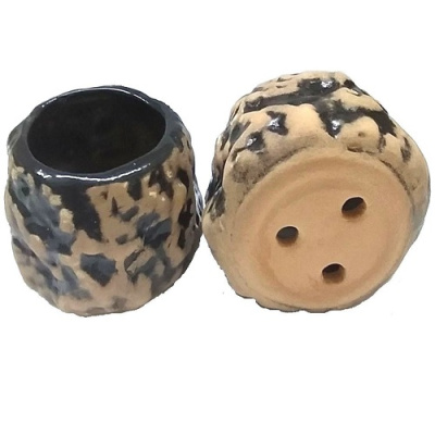 Горшочек керамический рельефный с глазурью